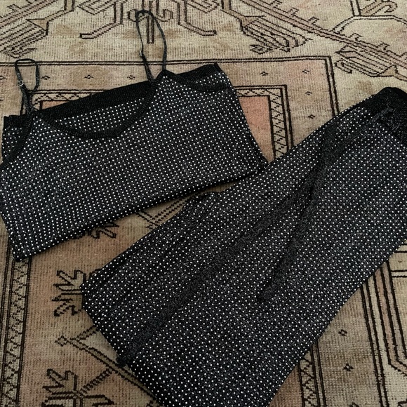 Vici Disco Doll Black Rhinestone Set NYE Look - Picture 7 of 7